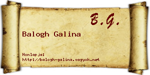 Balogh Galina névjegykártya