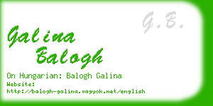 galina balogh business card